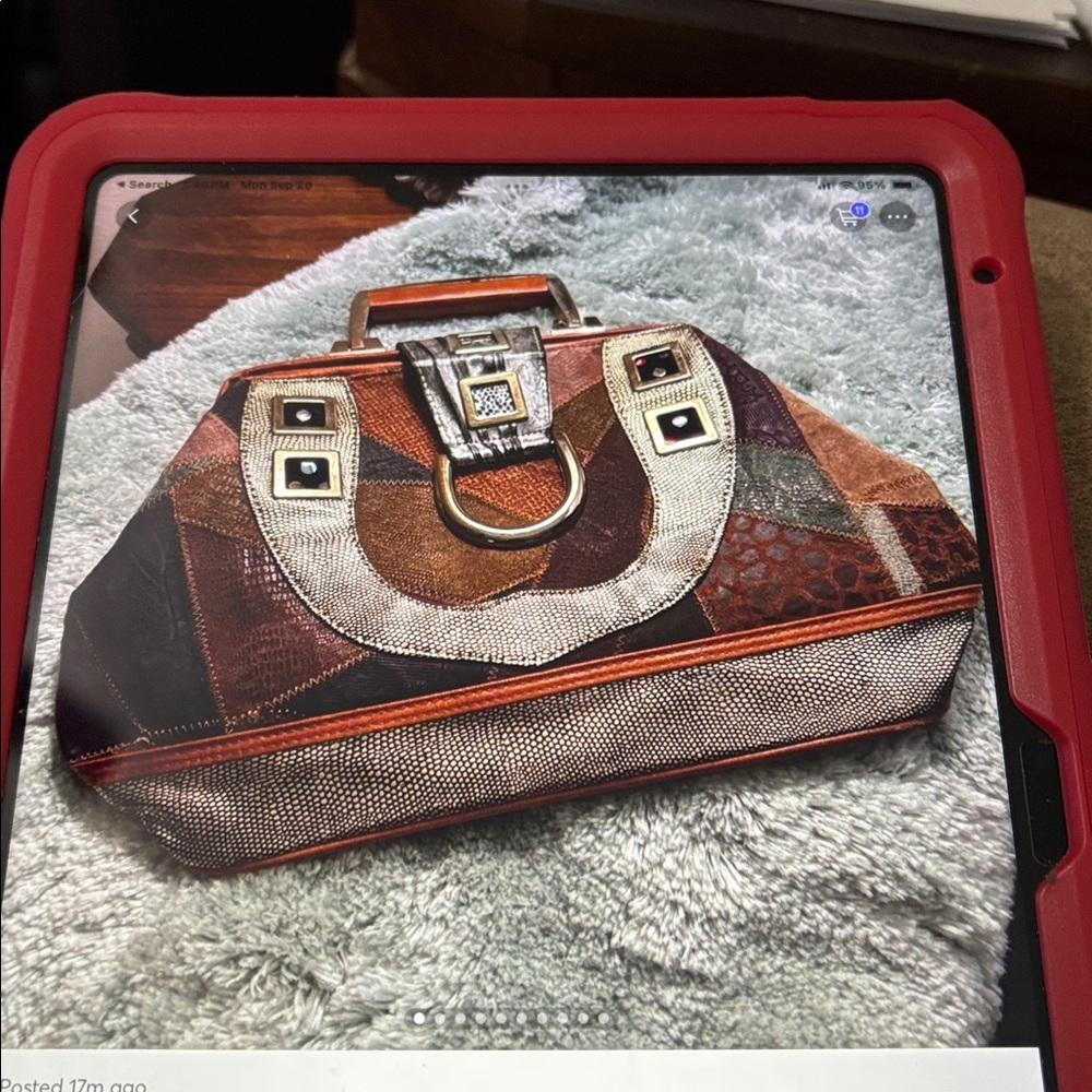 Multicolor Patchwork Handbag Ladies, Unique, Hand… - image 1